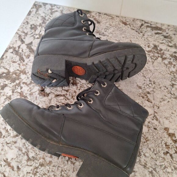 Harley-Davidson  Black logo Leather Boots size 10‎ - Picture 7 of 10